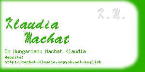 klaudia machat business card